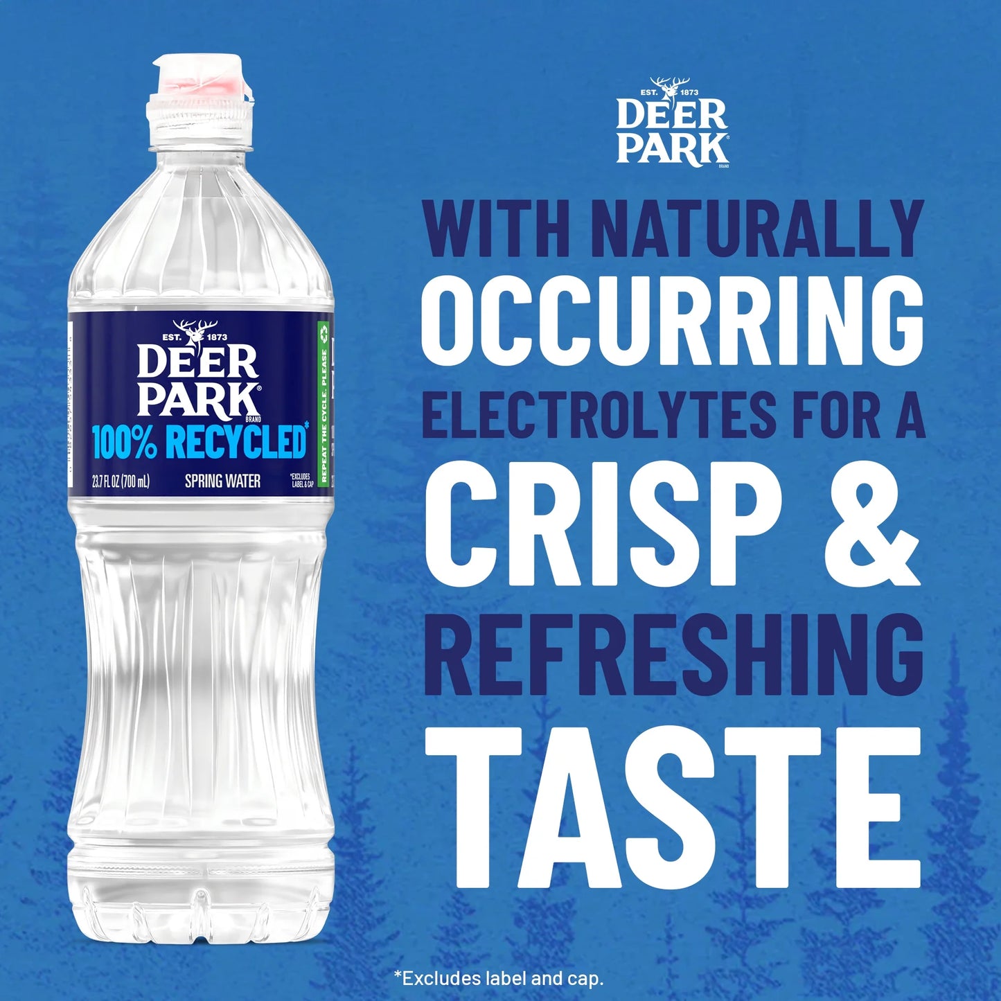 Deer Park Spring Water, Sport Cap, 23.7 fl oz, 6-pack Plastic Bottles
