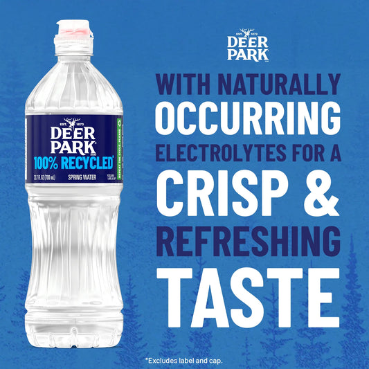 Deer Park Spring Water, Sport Cap, 23.7 fl oz, 6-pack Plastic Bottles