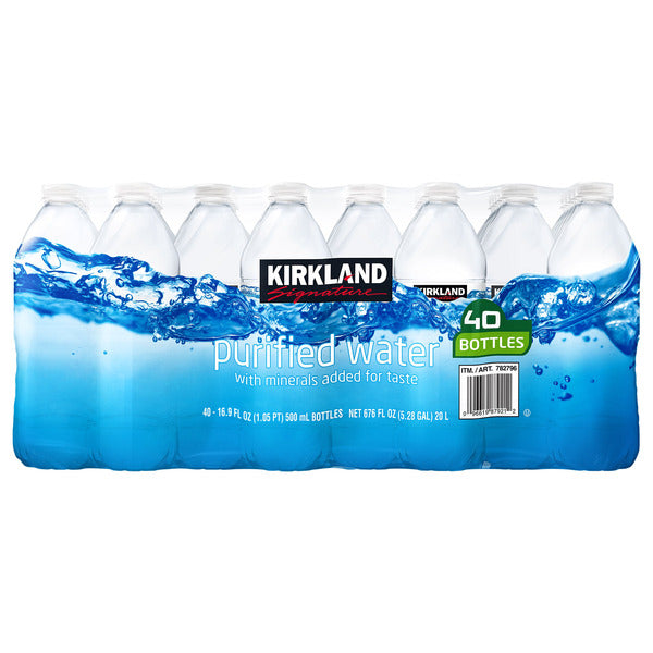 Kirkland Signature Purified Drinking Water, 16.9 fl oz, 40-count